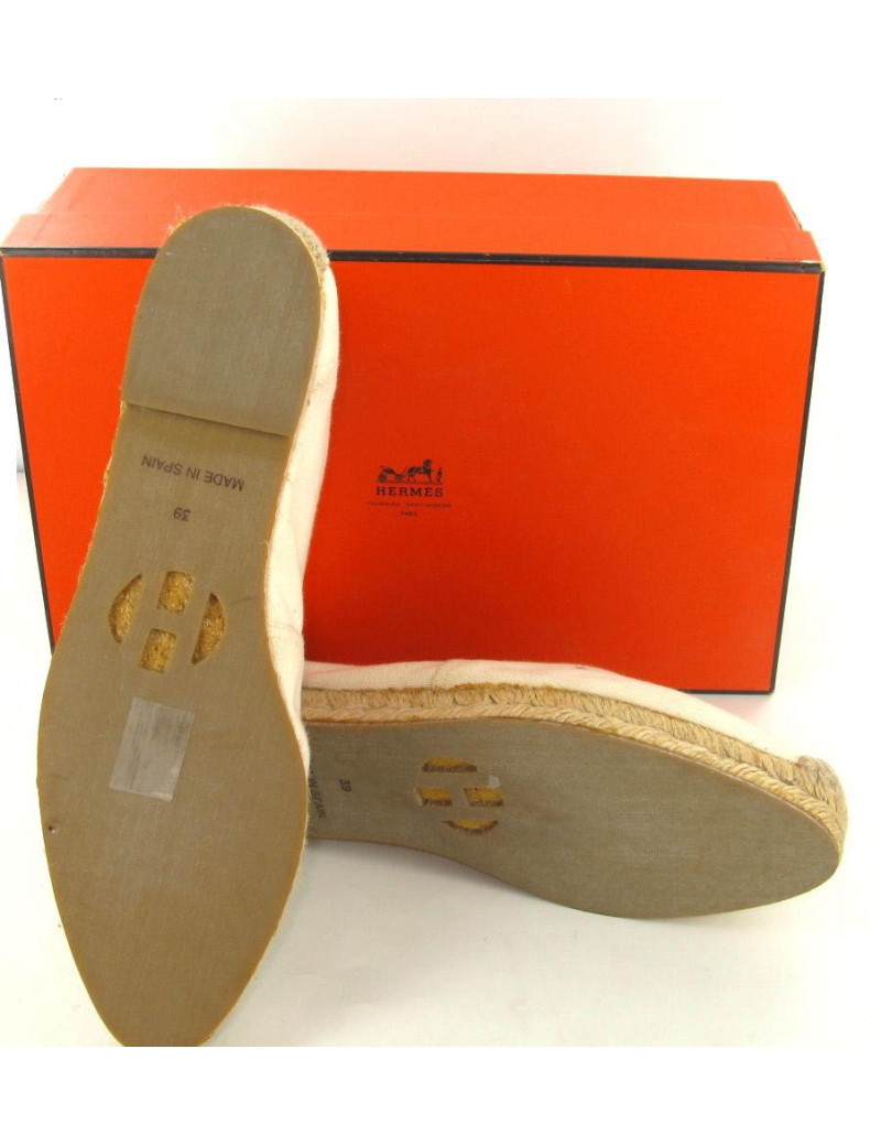 Espadrille T 39 HERMES beige clair