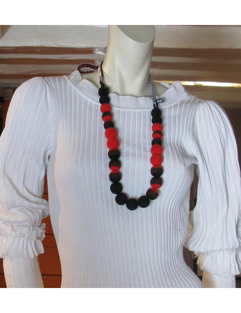 Sautoir PRADA billes de jersey 