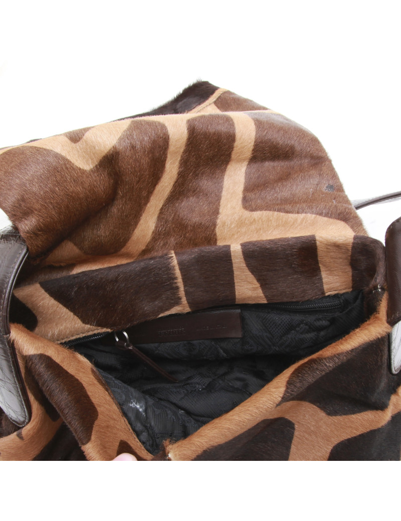 GIANFRANCO FERRE vintage shoulder bag in brown foal