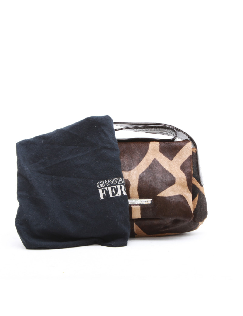GIANFRANCO FERRE vintage shoulder bag in brown foal