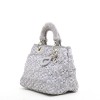 CHRISTIAN DIOR Lady D bag in gray woven, cotton, leather