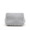 CHRISTIAN DIOR Lady D bag in gray woven, cotton, leather