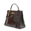 HERMES Kelly 32 in brown box leather with a strap