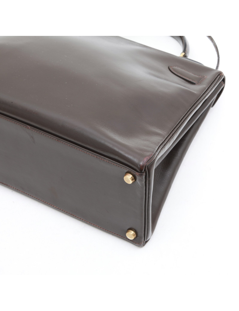 sac Kelly 32 HERMES box MARRON avec bandoulière