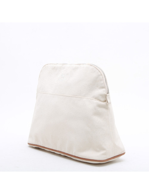 HERMES toilet bag in ecru fabric GM