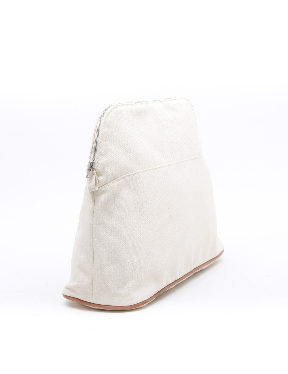 HERMES toilet bag in ecru fabric GM