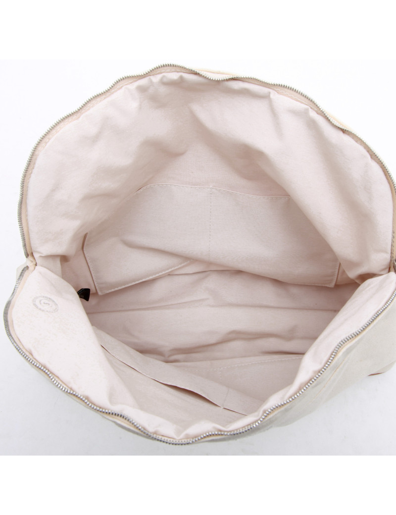 Pochette HERMES toile ecru GM