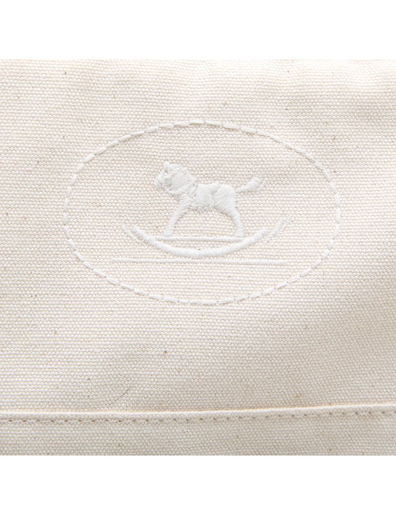 Pochette HERMES toile ecru GM