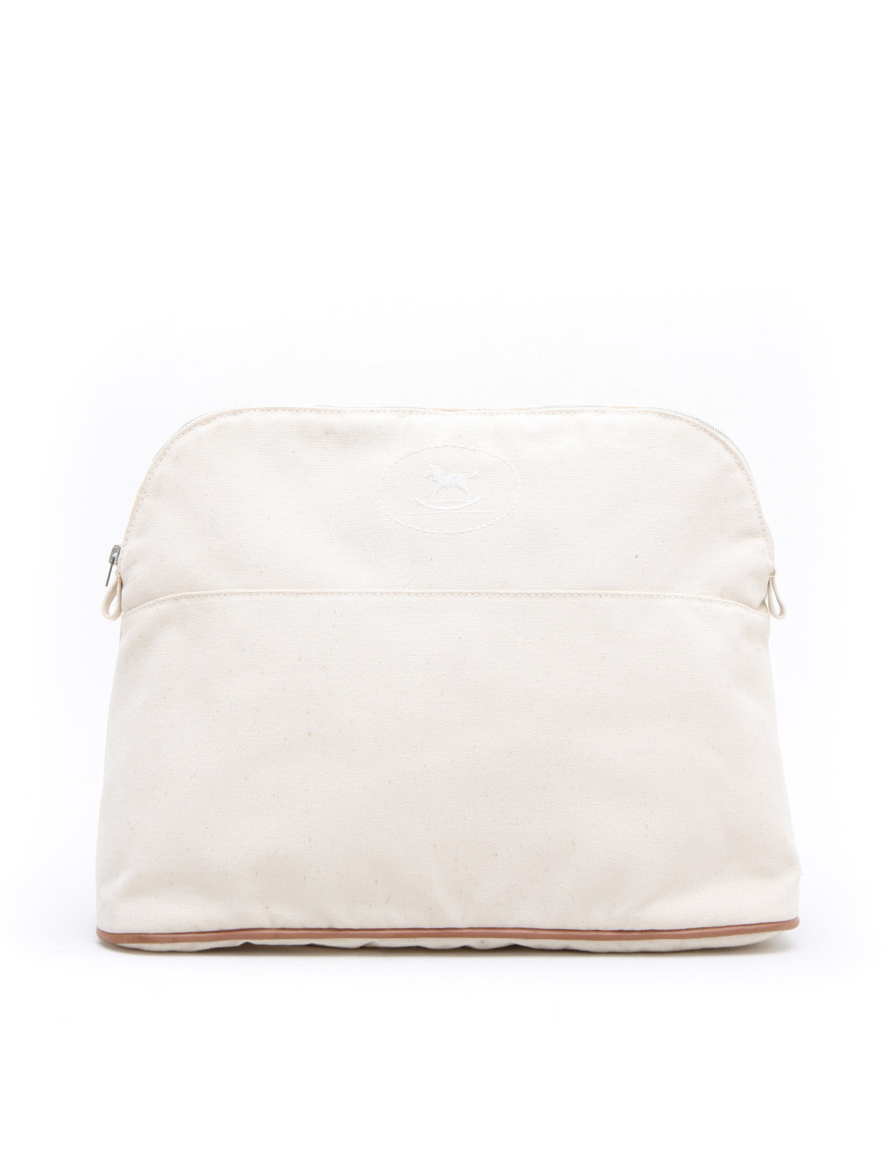 HERMES toilet bag in ecru fabric GM