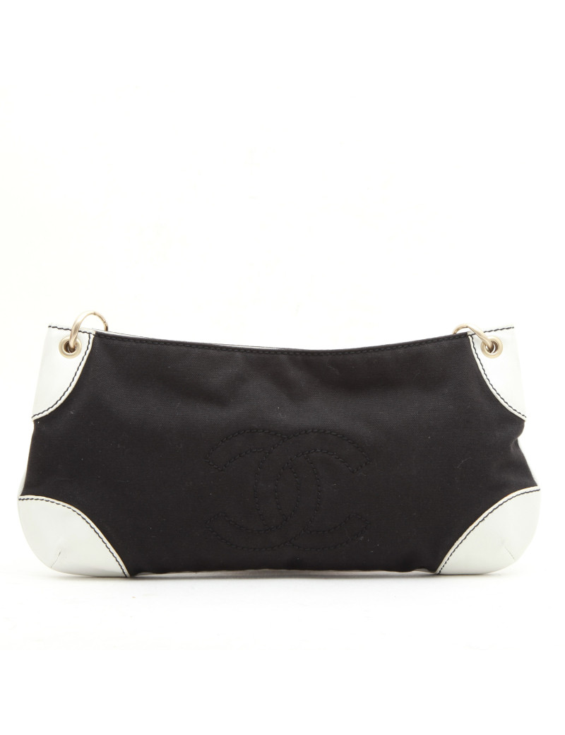 Sac CHANEL toile et cuir bicolore