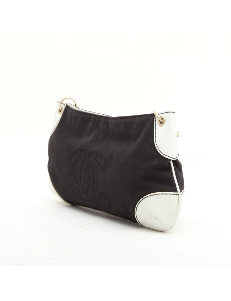 Sac CHANEL toile et cuir bicolore