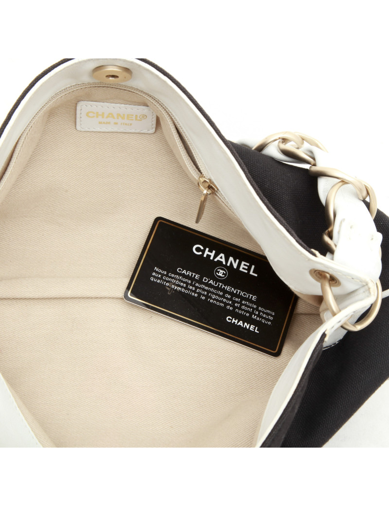 Sac CHANEL toile et cuir bicolore