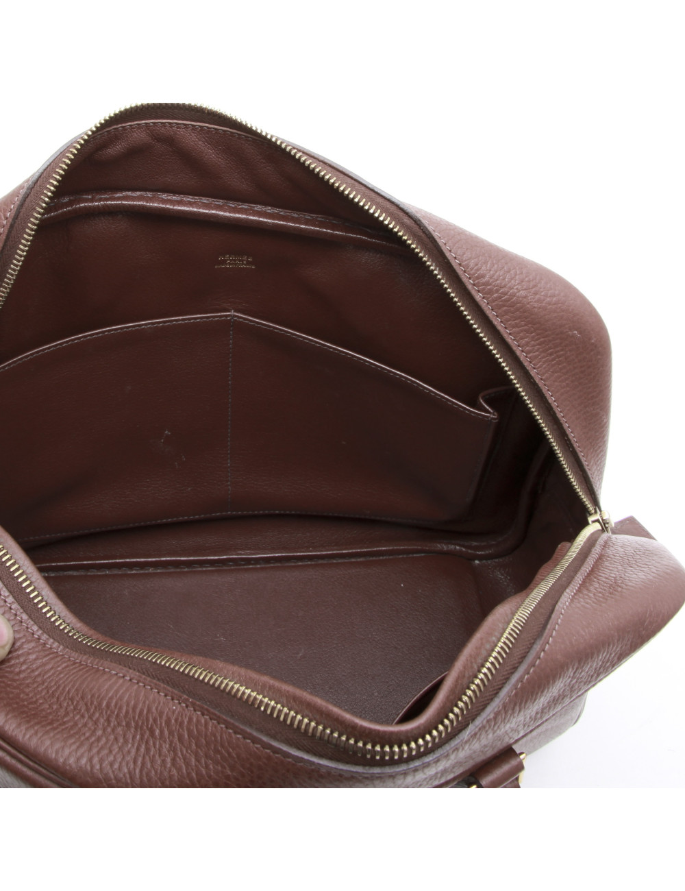 Sac plume HERMES cuir marron