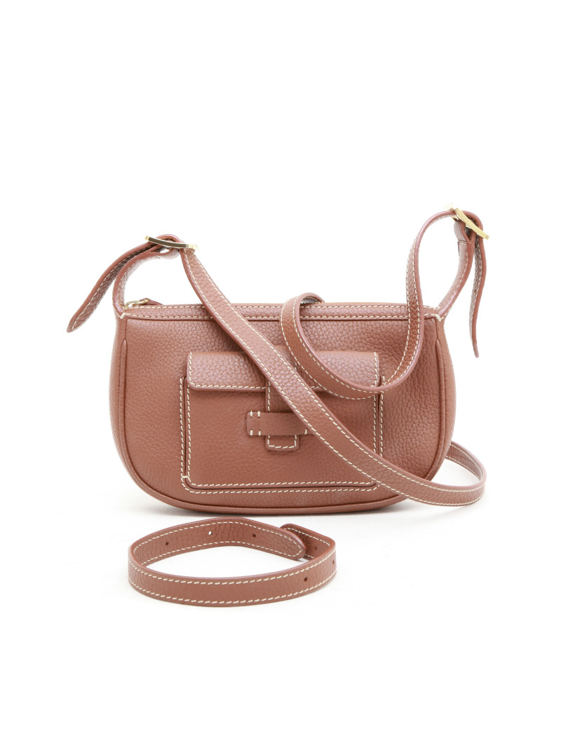 Sac LORO PIANA en cuir grainé gold