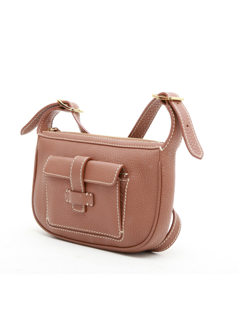 Sac LORO PIANA en cuir grainé gold