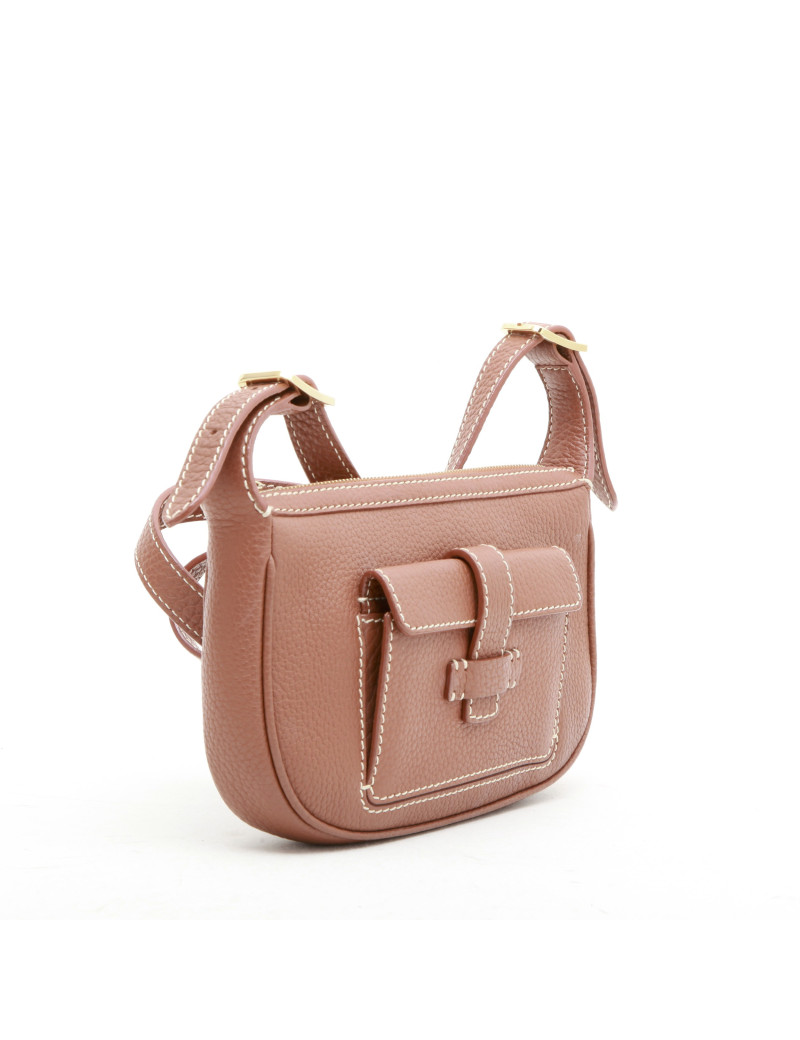 Sac LORO PIANA en cuir grainé gold