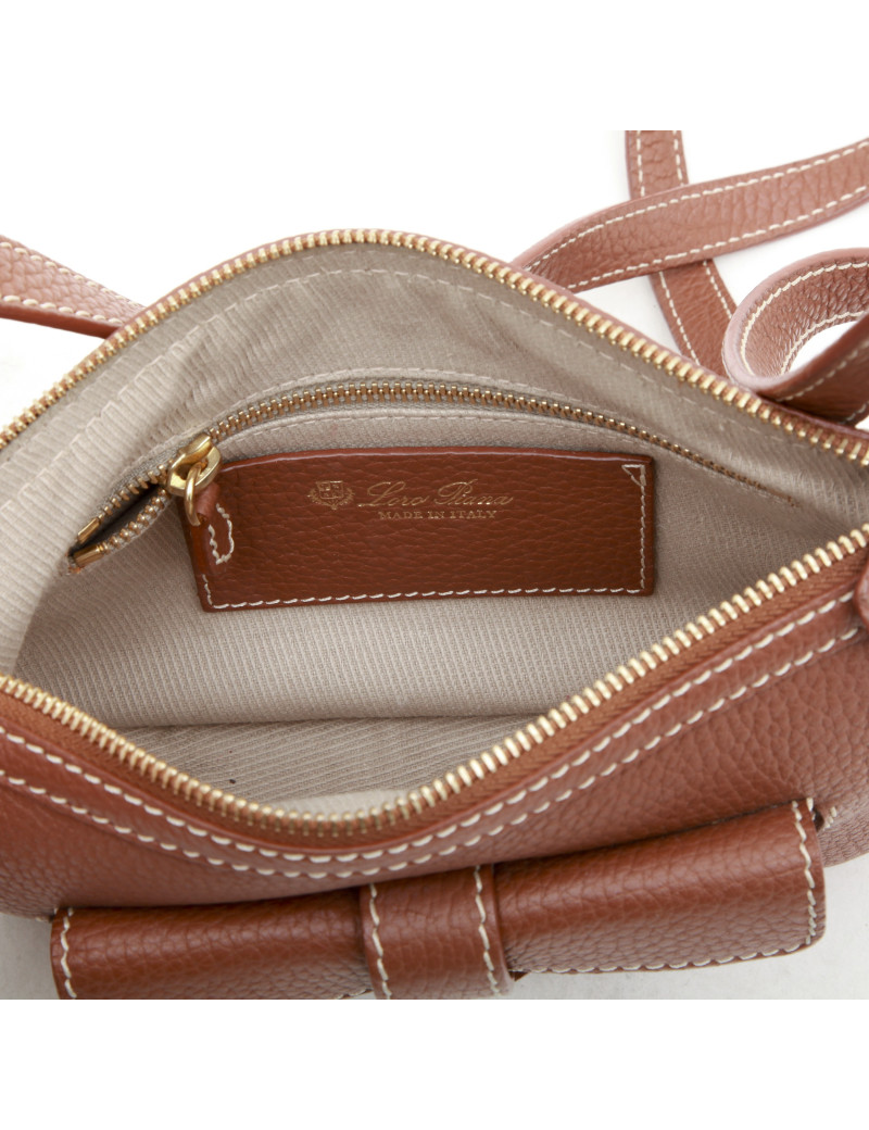 Sac LORO PIANA en cuir grainé gold