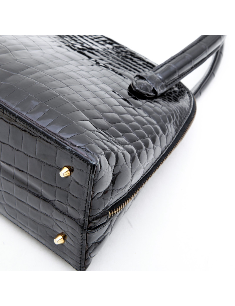 Sac  DINASTY by blanchi & NARDI   en crocodile noir Vintage