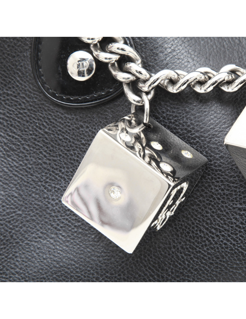 DIOR handbag in black grained leather