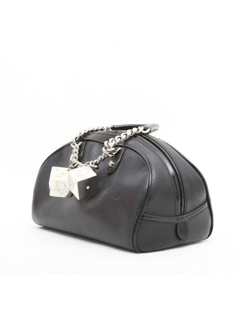 DIOR handbag in black grained leather