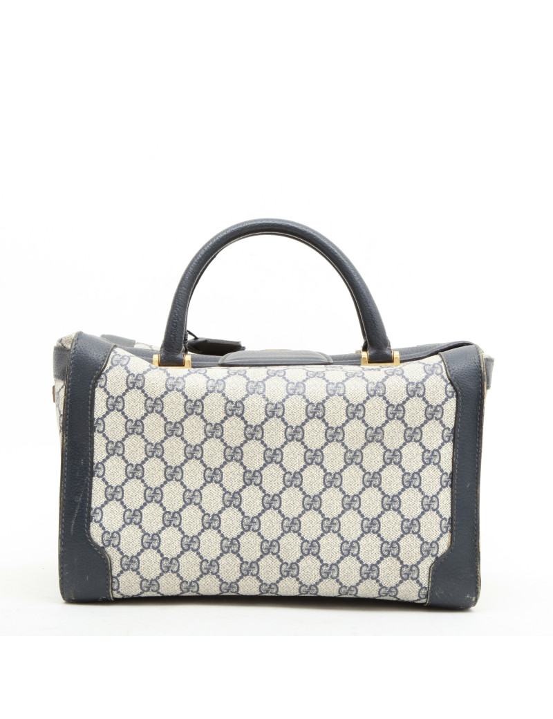 GUCCI Vintage vanity in blue canvas and leather