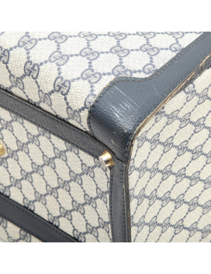 GUCCI Vintage vanity in blue canvas and leather