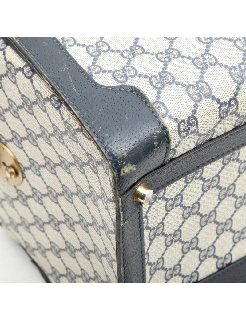 GUCCI Vintage vanity in blue canvas and leather