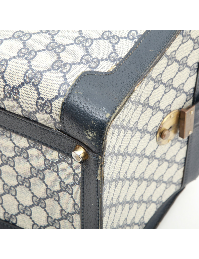 GUCCI Vintage vanity in blue canvas and leather