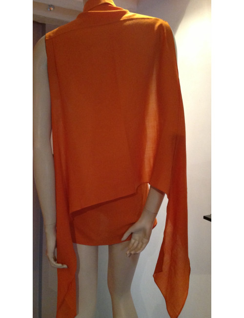 Chemisier HERMES orange en laine vierge