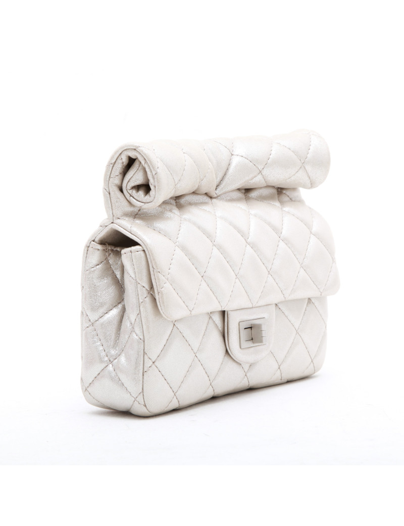 Pochette CHANEL cuir lamé