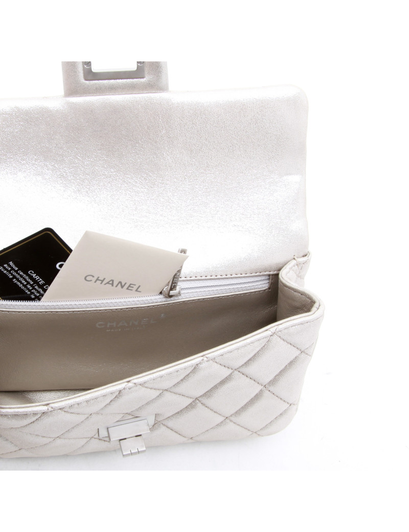 Pochette CHANEL cuir lamé