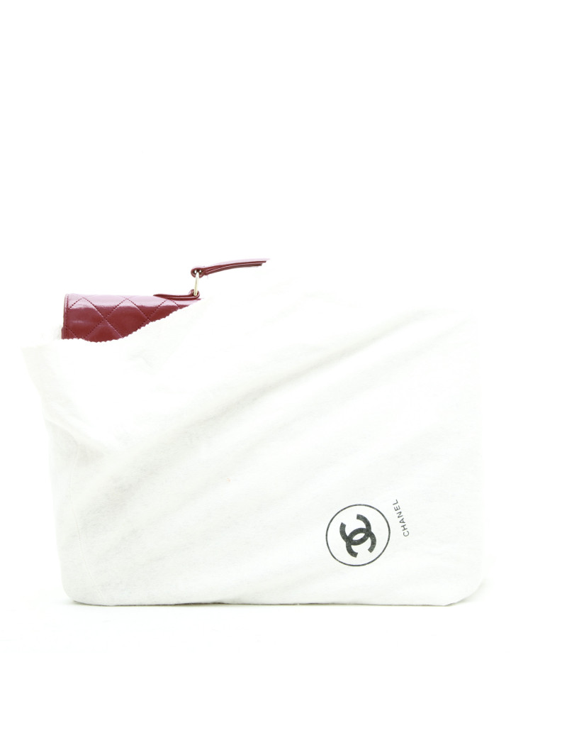 Cartable CHANEL cuir box rouge Vintage
