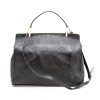 BALENCIAGA 'Le Dix' bag in shiny black grained leather and ostrich