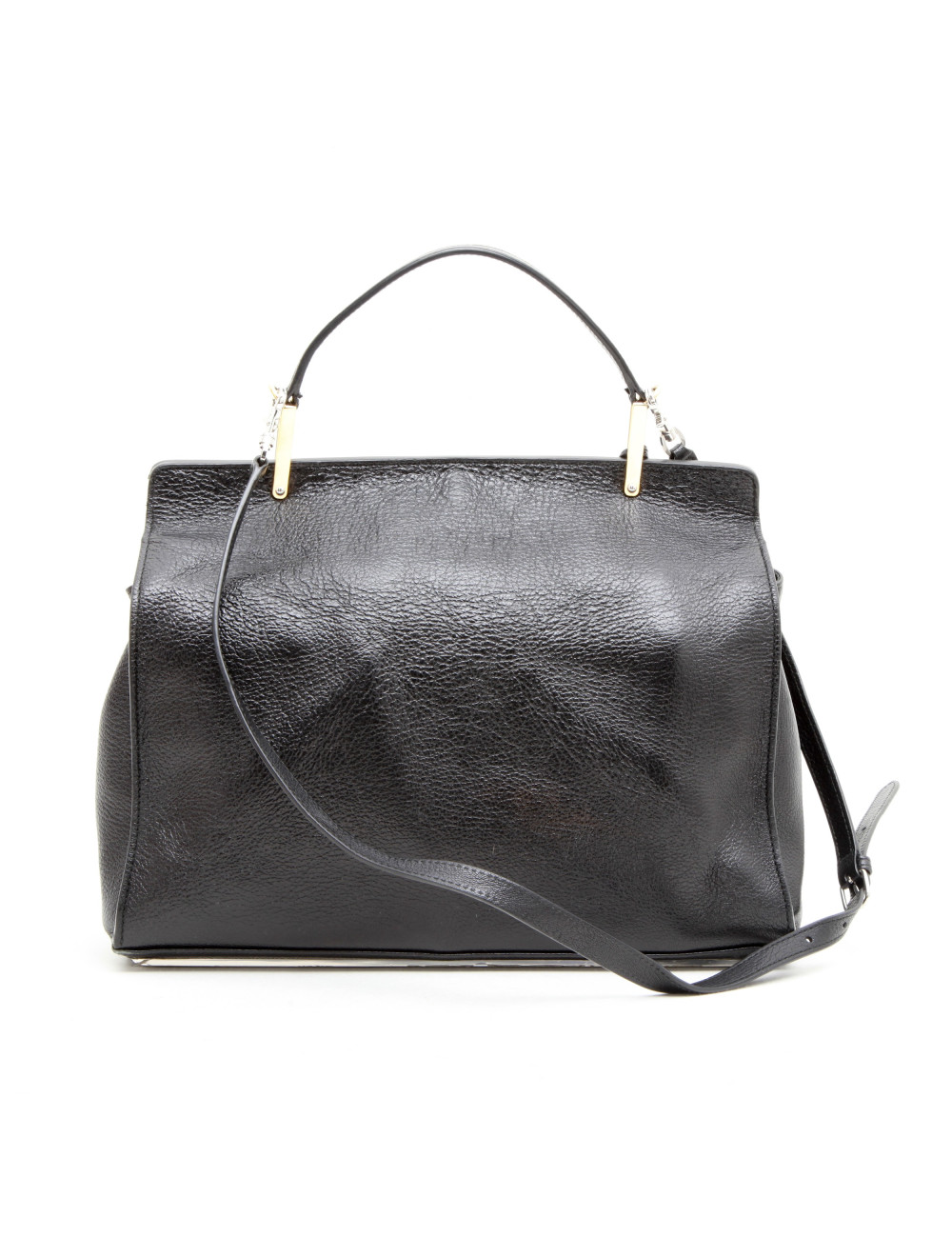 Sac BALENCIAGA cuir et autruche noir
