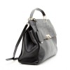 BALENCIAGA 'Le Dix' bag in shiny black grained leather and ostrich