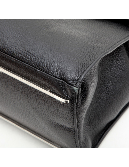 Sac BALENCIAGA cuir et autruche noir