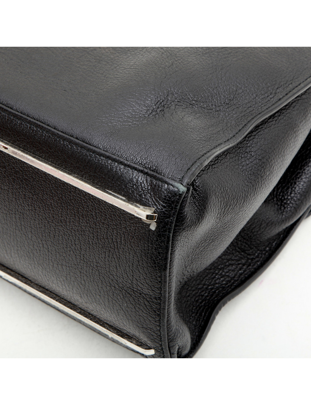 Sac BALENCIAGA cuir et autruche noir