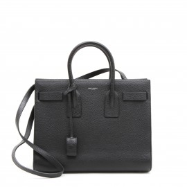 SAINT LAURENT 'carry all' bag in black grained leather