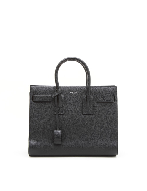 SAINT LAURENT 'carry all' bag in black grained leather