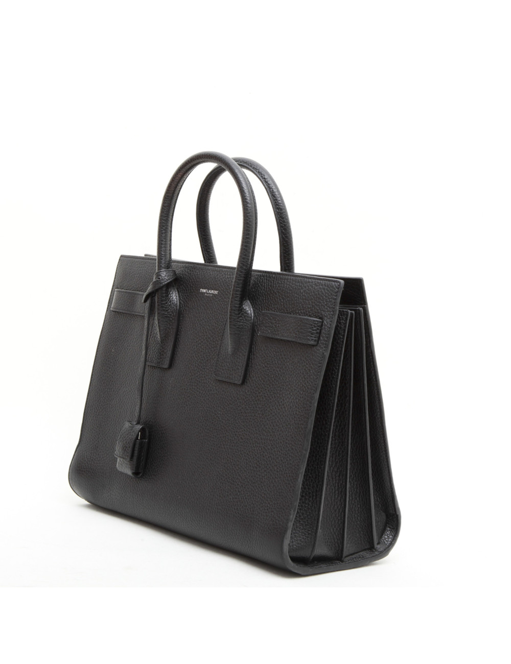 SAINT LAURENT 'carry all' bag in black grained leather