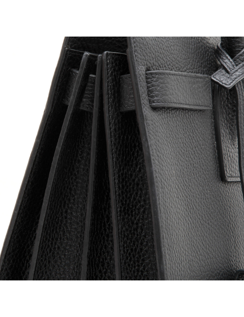 SAINT LAURENT 'carry all' bag in black grained leather