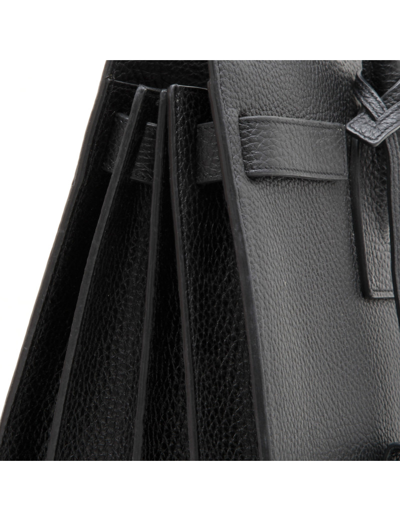 SAINT LAURENT 'carry all' bag in black grained leather