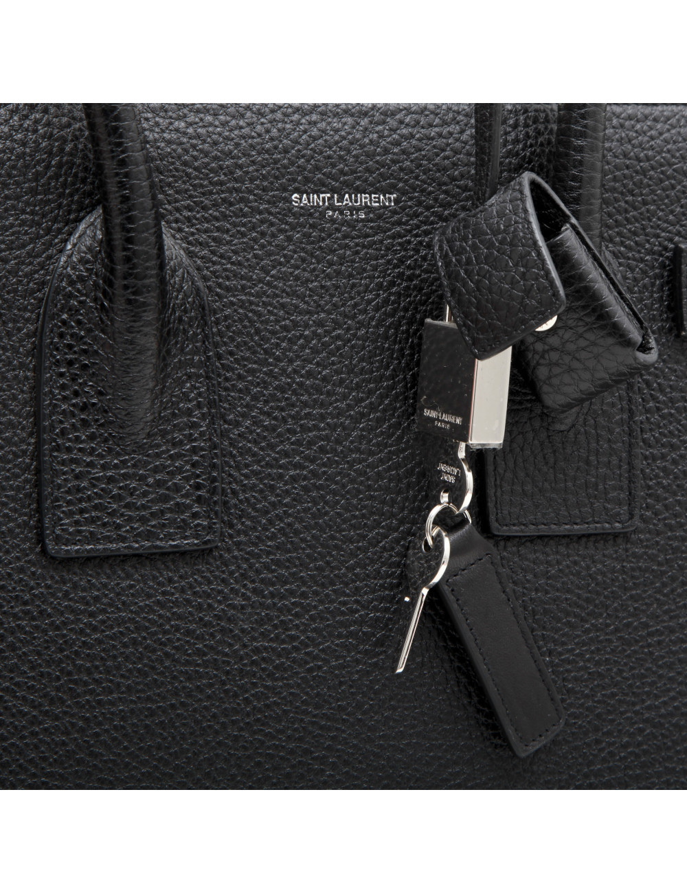 SAINT LAURENT 'carry all' bag in black grained leather