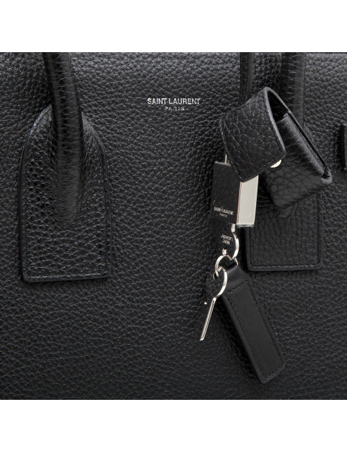 SAINT LAURENT 'carry all' bag in black grained leather