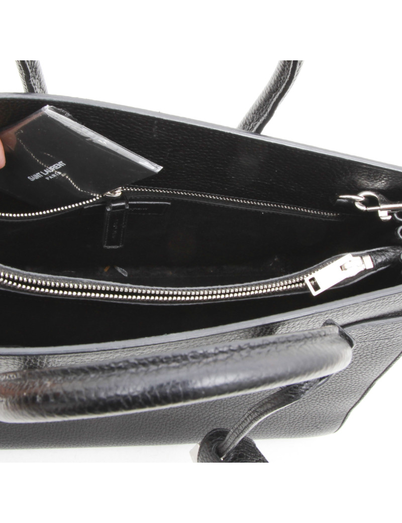 SAINT LAURENT 'carry all' bag in black grained leather