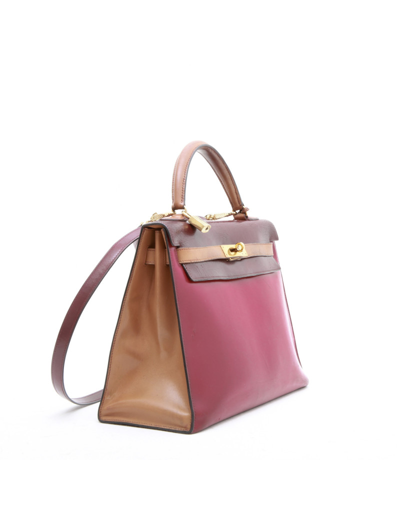 Kelly  32 tricolore  HERMES avec bandoulière