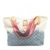 LOUIS VUITTON tote bag in two tone blue to beige monogram fabric