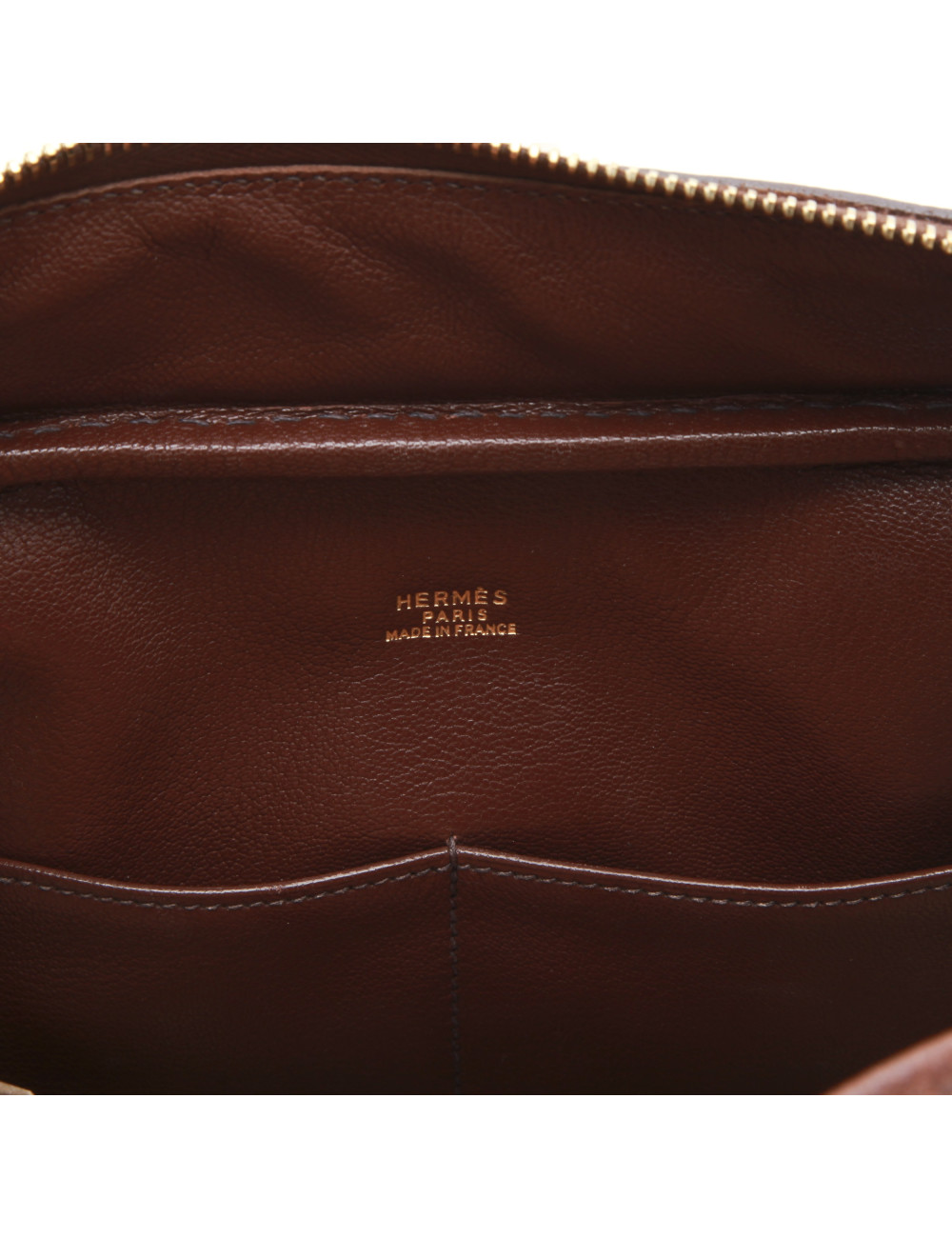 Sac plume HERMES cuir marron