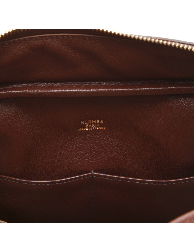 Sac plume HERMES cuir marron