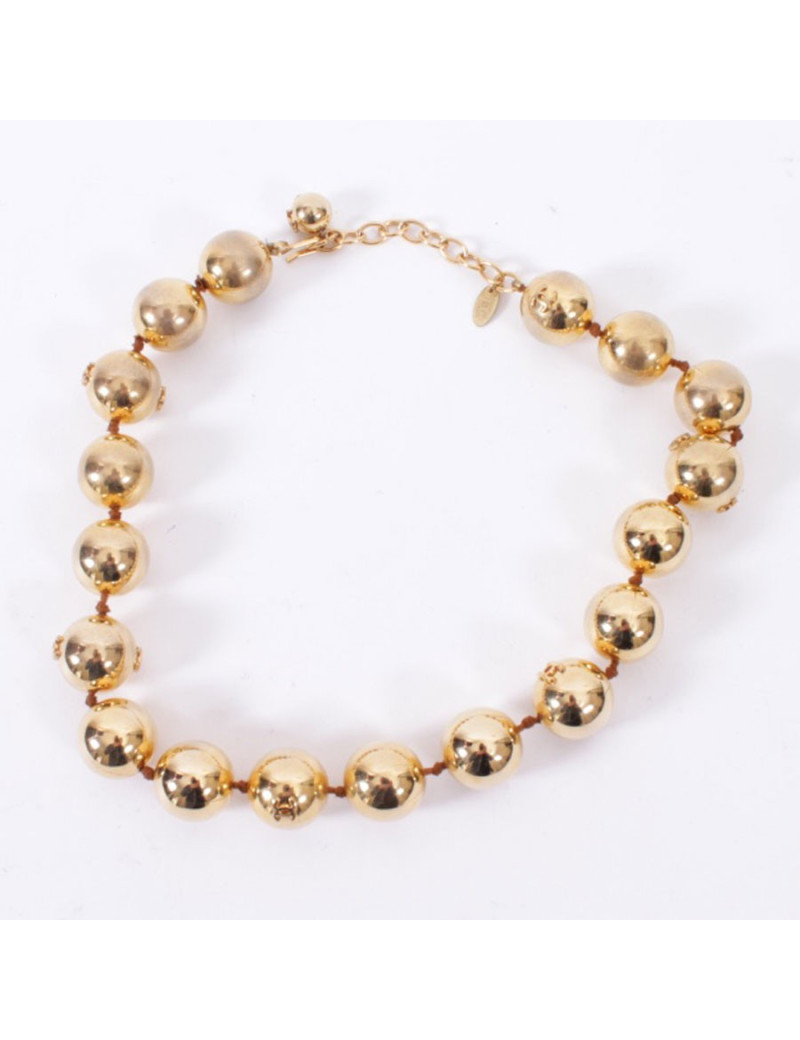 CHANEL Golden balls necklace